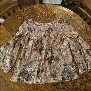 Anthroplogie Akemi Kin Flowy Floral Mesh Top - Size Large